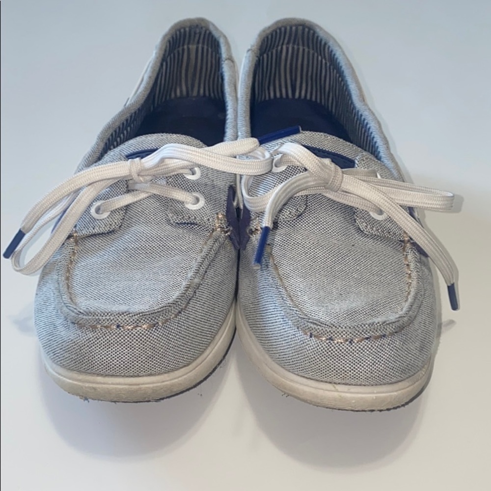 Sperry soft canvas boat shoes blue and white 7 - Picture 3 of 8